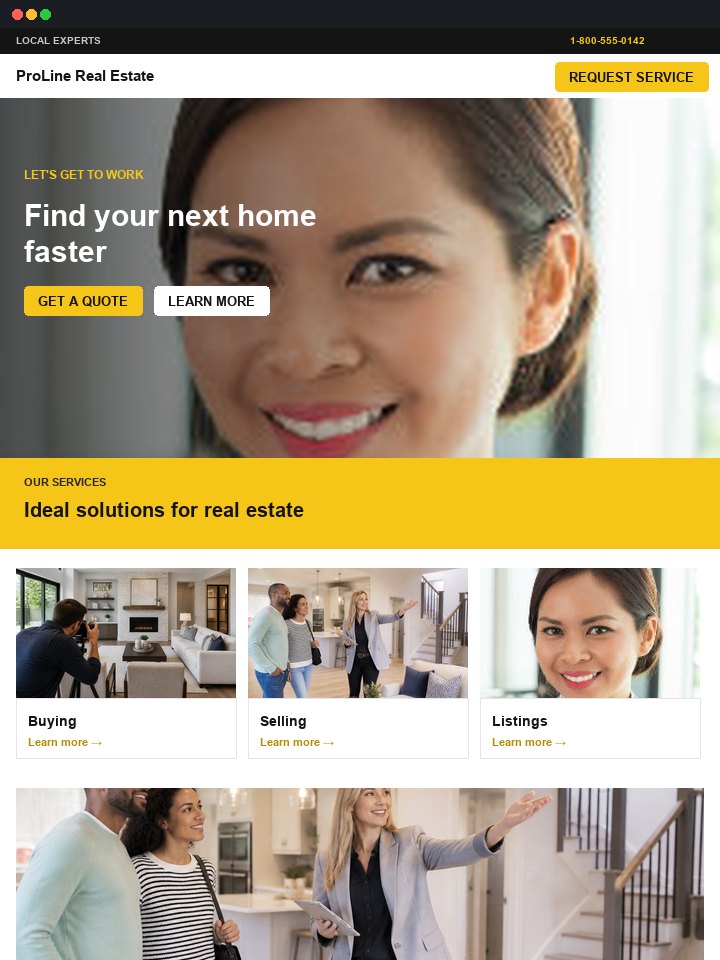 Bold yellow CTA